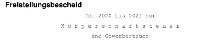 Freistellungsbescheid